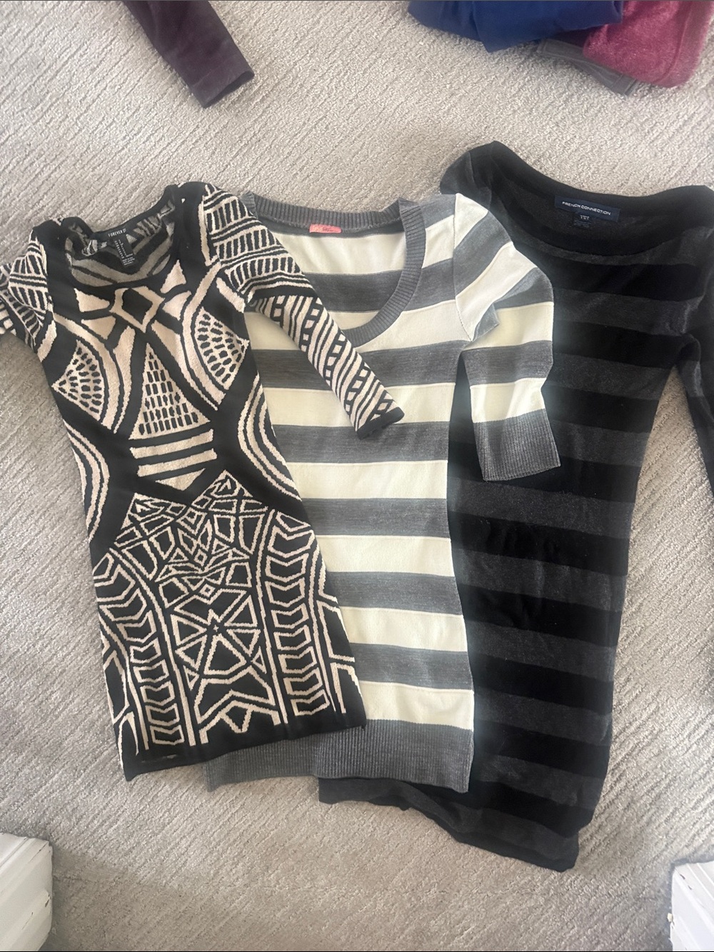 Three sweater dresses small